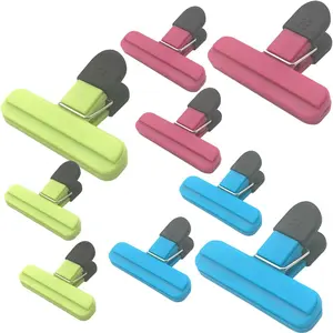 Random Color Chip Bag Clip, 9 Counts/set Plastic Food Bag Clip, Multifunctional Sealing Clip for Home Kitchen, Household Kitchen Products, Utensils