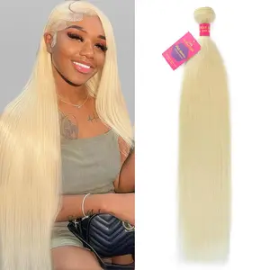 613 Bundle Human Hair Straight Blonde Human Hair 12A Grade Brazilian Virgin Hair Blonde,No Shedding No Tangle 100g