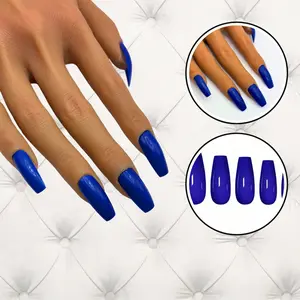 Royal Energy Press-On Nails – Long Coffin | Bold Blue Statement Set