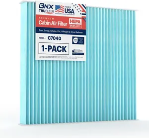 BNX TruFilter C7040 Cabin Air Filter, HEPA 99.97%, MADE IN USA