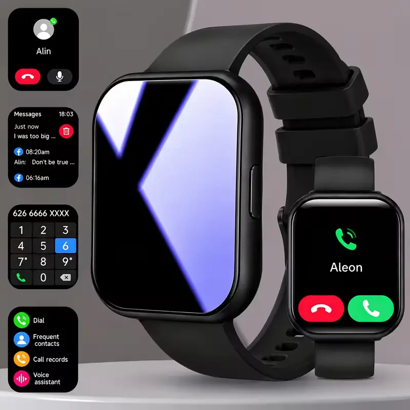 LOANGYUNFONE Unisex Large-Screen Wearable Smartwatch, Wireless Calling & Texting, AI Assistant, Multiple Sports Modes, Remote Camera Control, Fitness Tracker – Ideal Birthday/Holiday Gift Wristwatch
