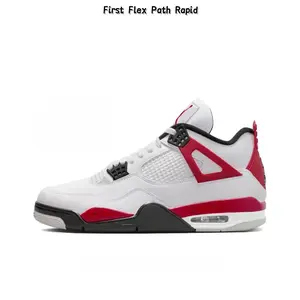 Classic Streetwear Trainers – White Base with Fire Red Accents, Thick Foam Midsole & Wing Eyelets, Unisex Vintage Sneakers Perfect for Urban & Gym Wear