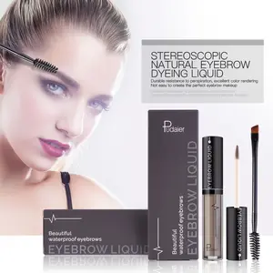 [BUY 1 GET 1 FREE] Pudaier 3D Eyebrow Cream with Brush, Natural Waterproof Smudge-proof Brow Tint Liquid, Long Lasting Sweat-proof Eyebrow Pomade Dye for All-Day Wear, Professional Non-fading Eye Makeup Enhancer Tool for Defined Full Brows Brown Gray