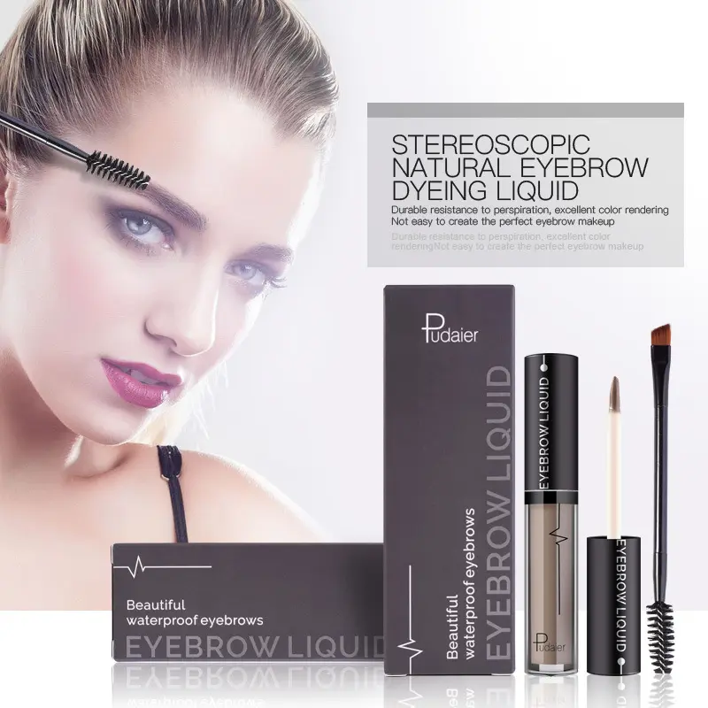 [BUY 1 GET 1 FREE] Pudaier 3D Eyebrow Cream with Brush - Cosmetic for Defined Full Brows, Natural Waterproof Smudgeproof Oily Skin-Friendly, Long-Lasting Sweat-Proof Brow Tint for All-Day Wear, Brown Gray