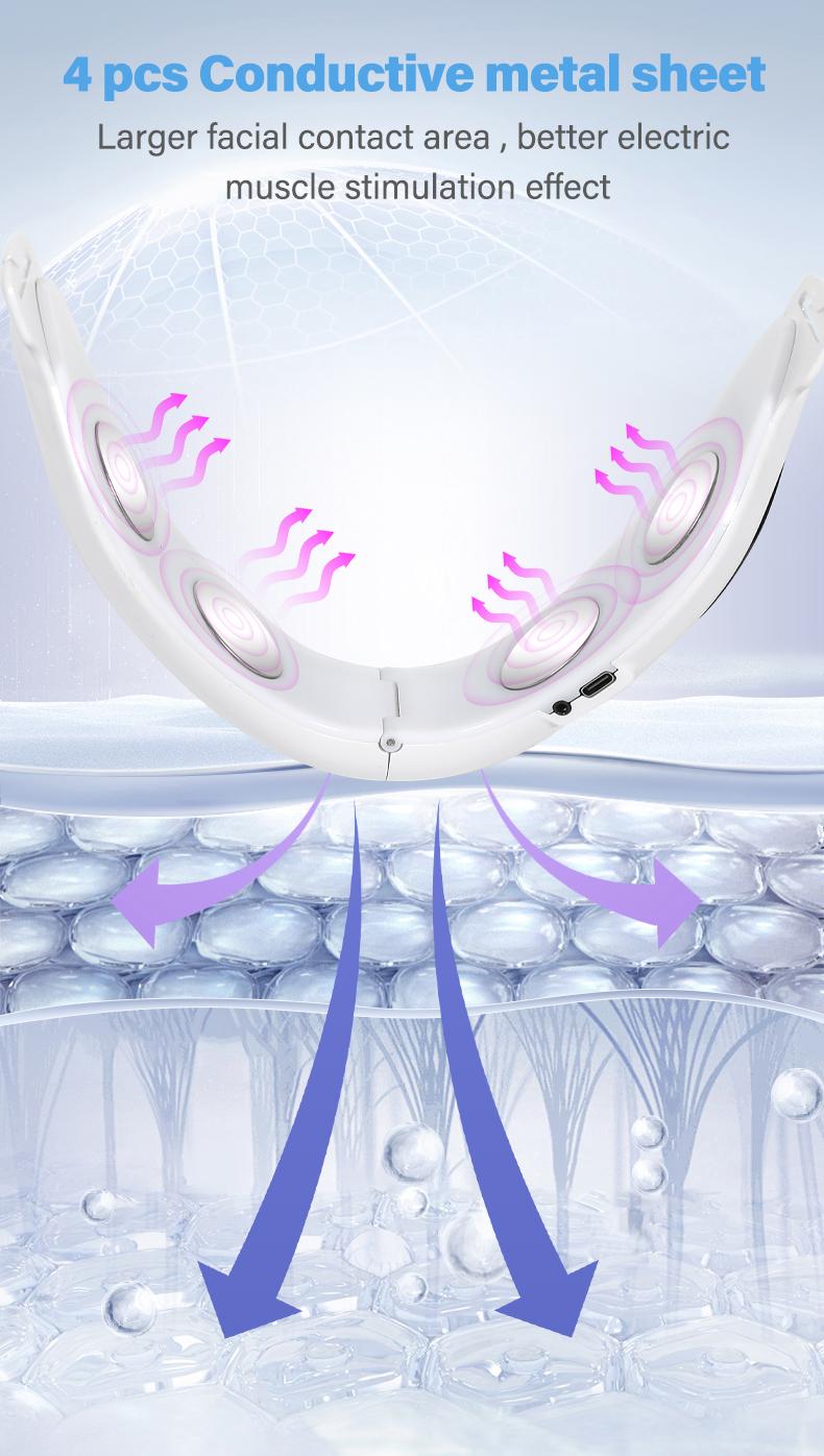 Electric V-Face Machine Double Chin Device with 7 Modes and 9 Gear Adjustable Intensities - Intelligent Double Chin Machine Face Lift Device for Face Lifting and Facial Sculpting