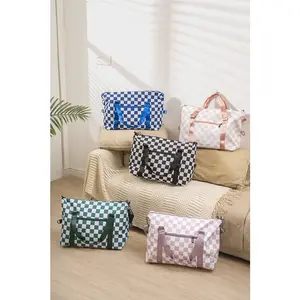 Zenana Checkered Multi-Pocket Travel Bag