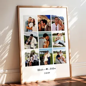 Couple Photo Collage Poster Gift, Living Room Art, Housewarming Gift