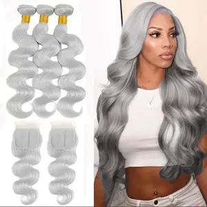 Silver Platinum Bundles - Hair Extensions with Platinum Color and Bundles Featuring Silver Platinum Tone