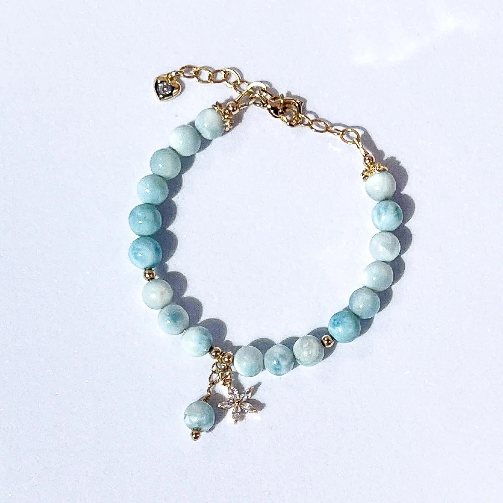 14k Gold Filled Larimar Bracelet