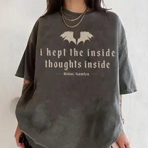 I Kept The Inside Thoughts Inside Comfort Colors Shirt, Quest Squad Shirt, Fourth Wing Shirt, Bookish Gift, Dragon Rider Tee, Book Lover Fit Womenswear
