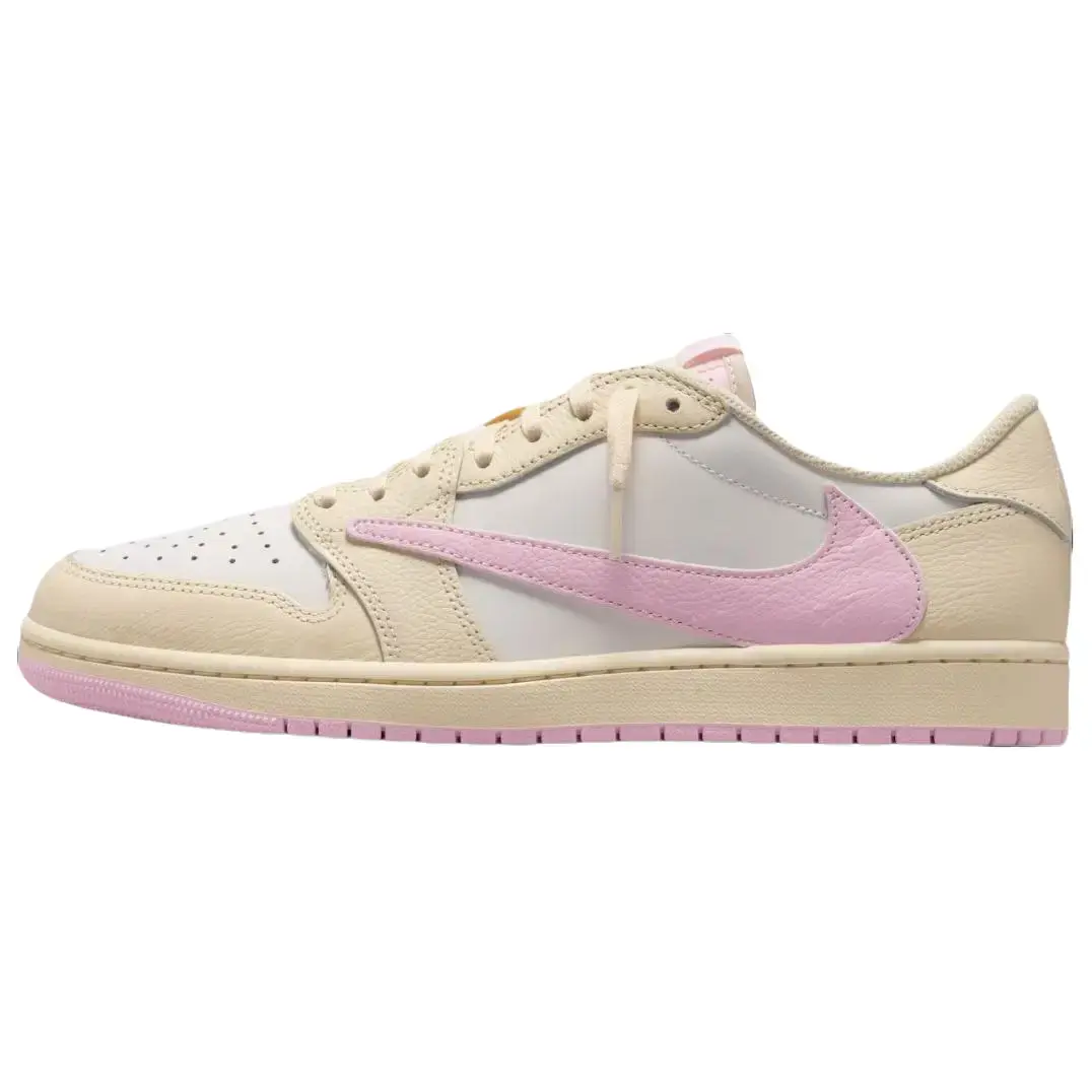 NIKE Air Jordan 1 Retro Low OG - Travis Scott 'Shy Pink' Men's Sports Sneaker