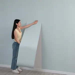 236.2 inches*1 roll Self-adhesive 3D XPE plain color wallpaper, thickened PVC sticker - Waterproof and easy to and cut, peel and stick, suitable for bedroom, living room, dormitory and other home decoration walls