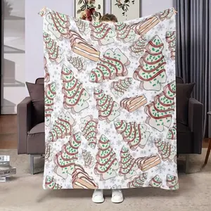 Soft All-Season Flannel Cozy Christmas Tree Cake-Shaped Throw Blanket - Perfect Gift For Sofa, Bed, And Travel