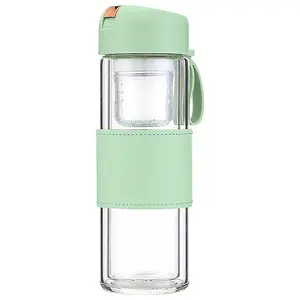 Magnetic Bomb Tea Cup Double Layer Glass Cup Upscale Portable One-click Ejection Bottle Drink