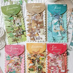 Handmade Party Stickers Set, Cowhide Paper Cutout Cardstock, Long Strip Journal Decoration, Creative DIY Scrapbook Materials