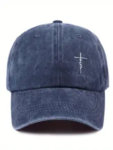 Unisex Breathable Washable Baseball Cap, Cross Stitch Design, Adjustable Outdoor Hat, Casual Comfort for All Seasons, Soft and Comfy