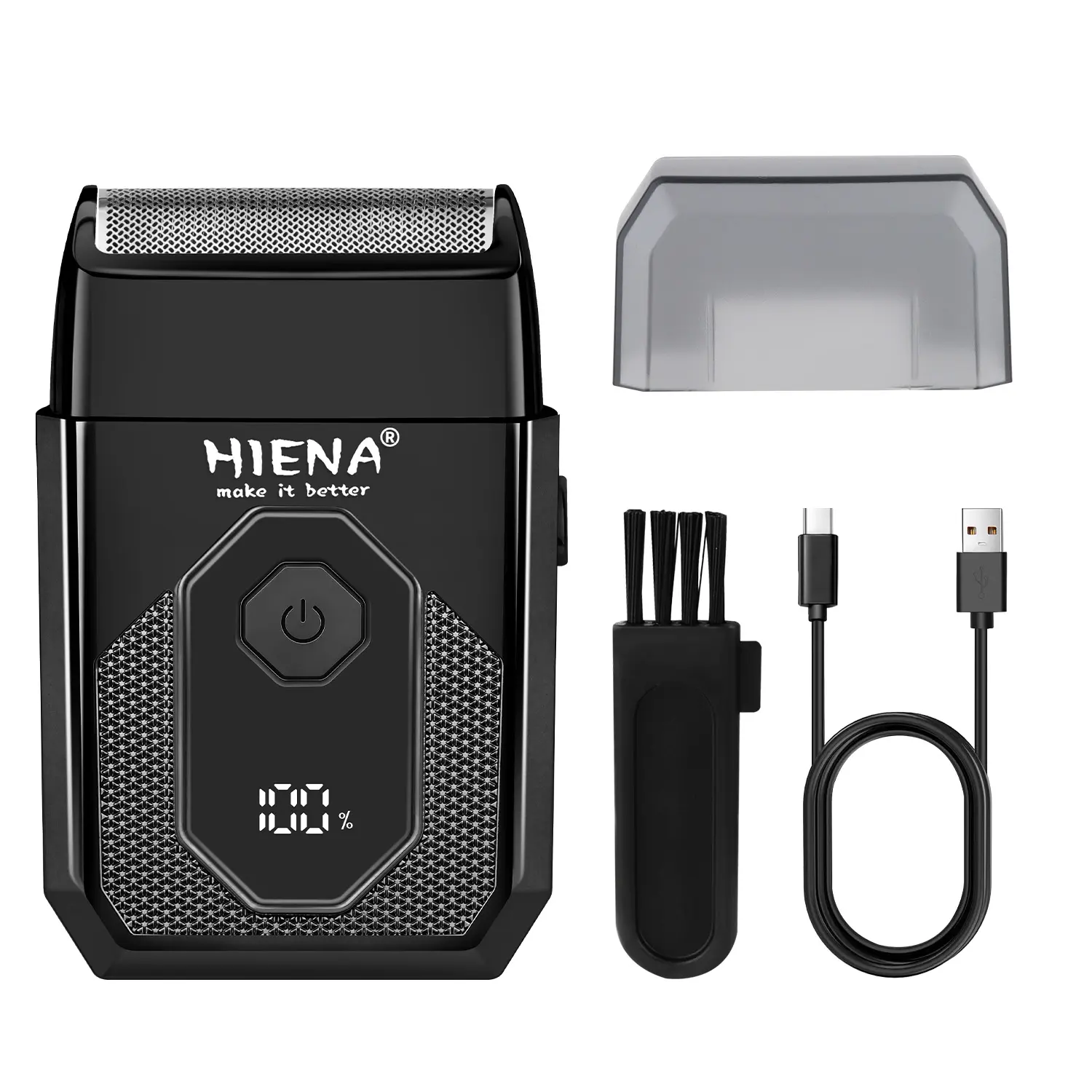#02 New Men's Professional Shaver – Digital Display, USB Charging – A Great Gift for Your Boyfriend