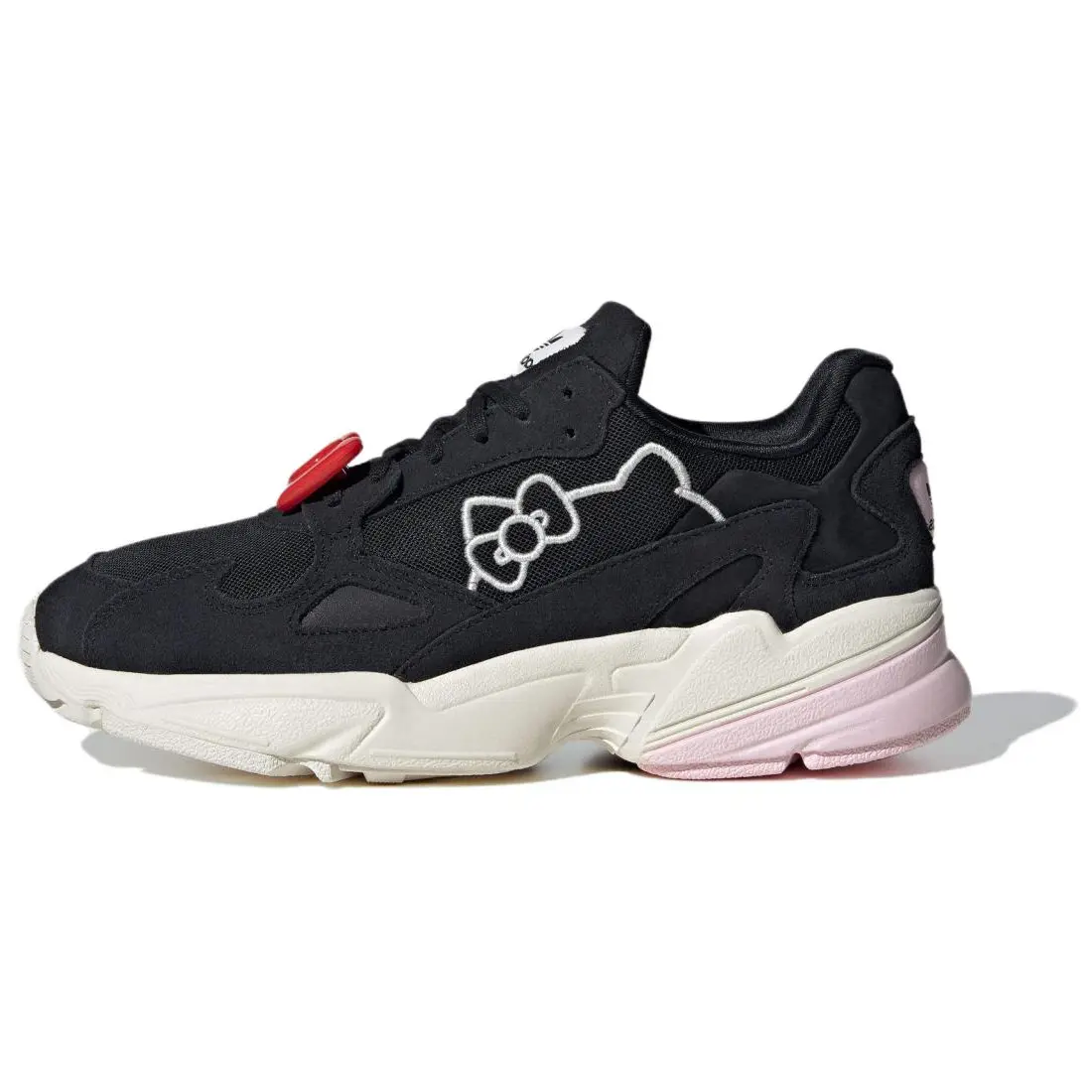 Adidas Falcon Hello Kitty X Wmns Originals Black Clear Pink' Versatile Durable Non-slip Low Top Sneakers Women's IG6788