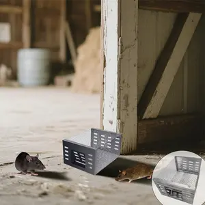 Home Garden Warehouse Mouse Trap, Live Capture Rat Cage, Release Function, Automatic Cycle Device, Indoor Outdoor Use, Silver Color