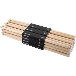 12 Pairs 7A Drum Sticks, Classic Maple  Tip Drumsticks for  Beginners Students, Rock Band Musical Instrument Percussion Accessories, Consistent Weight and Pitch