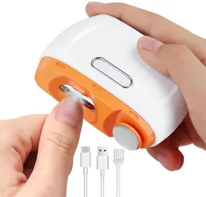 3-in-1 USB Rechargeable Electric Nail Trimmer - 2-Speed, LED Light, For Thin Nails (Up to 1.4mm), Automatic File for Seniors
