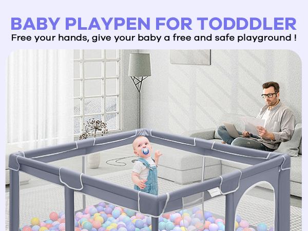 Baby Playpen, Indoor&Outdoor Playard, Play Pens for Kid Activity Center, Sturdy Safety Baby Fence with Breathable Mesh for Toddler playpen Baby Playpen, Indoor&Outdoor Playard, Play Pens for Kid Activity Center, Sturdy Safety Baby Fence with Breathable Mesh for Toddler playpen