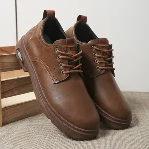 Men's fashionable traditional shoes, casual solid color lace up low top shoes, round toe design, suitable for daily and casual wear, all season simple casual shoes, comfortable, non slip, casual lace up, durable shoes suitable for outdoor activities
