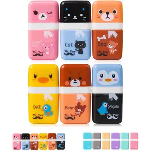 Mr. Pen- Erasers for Kids, 6 Pack, Eraser with Cover and Roller, Pencil Eraser, Cute Erasers, Back to School Supplies