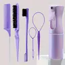 2024 New Professional Durable Portable Hair Styling Tool Set, Including Hair Comb, Spray Bottle, Eyebrow Brush, Rat Tail Comb & Accessories, Suitable for All Hair Types, Styling Hair Tools