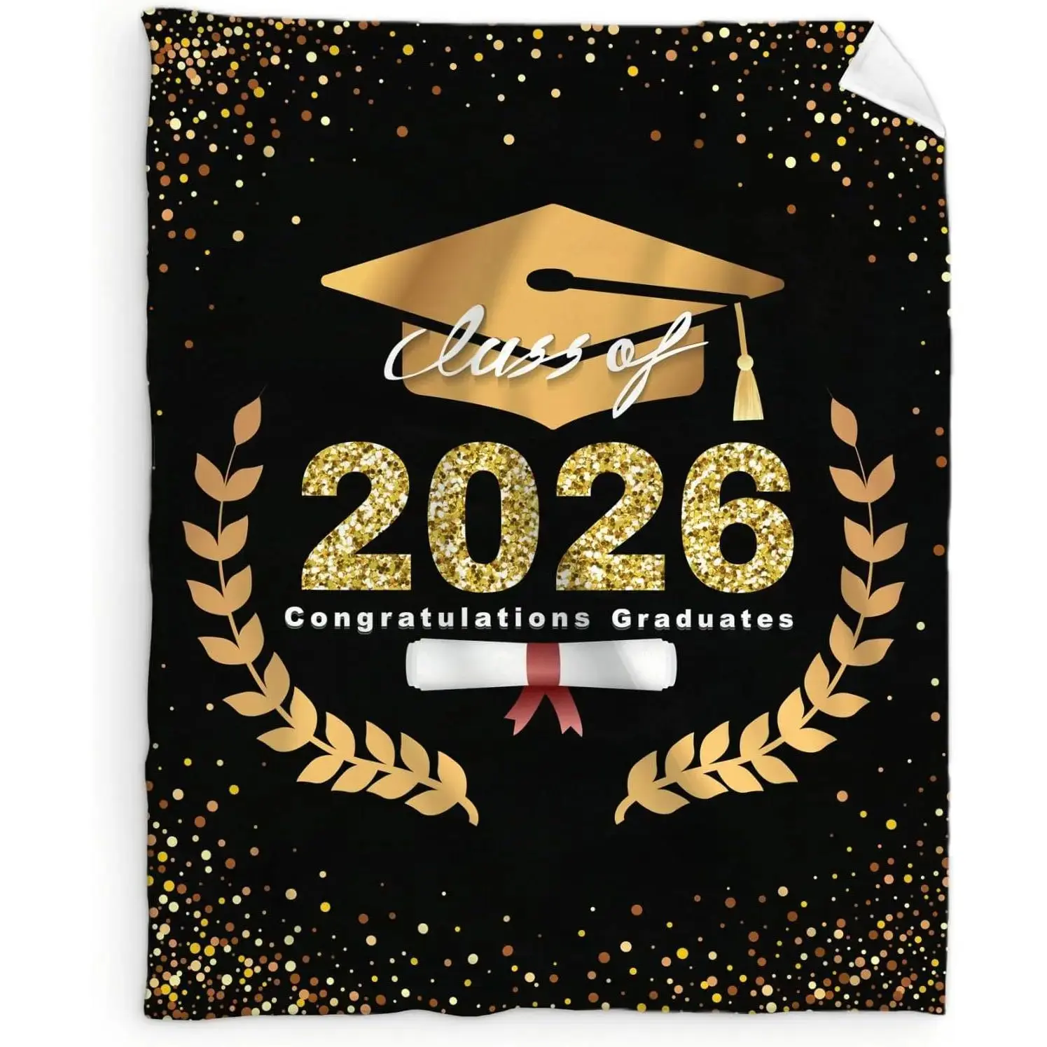 Customizable Design Throws - Personalized Graduation Picture Blanket with Custom Name Note, Heartfelt Gift for Class of 2026, Couch Decor