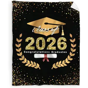 Personalized Picture Blanket - Graduation Theme with Custom Name Note, Heartfelt Gift Blanket for Class of 2026 Gifts, Couch Decor