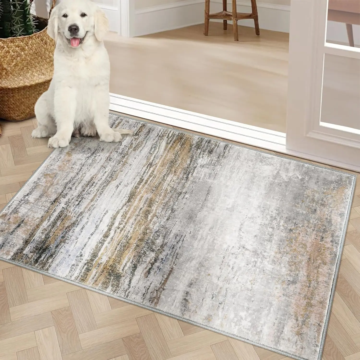 Door Mat Soft Absorbent Indoor Front Entryway Rug Machine Washable Entrance Mats for Muddy Paws for Muddy Paws Non Slip Throw Rugs 20" x 32" Doormat for Inside Foyer Bedroom - Yellow
