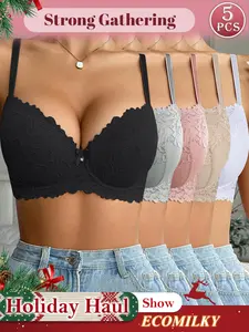 Ecomilky women's sexy multi-pack lace push-up elegant lingerie bra, suitable for all occasions and can be worn in all seasons. Underwire design Womenswear push up bra bra bras for women bras push up bra bra bras for women