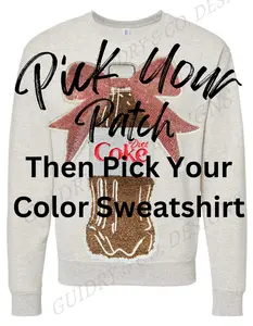 (2x-3x)PICK YOUR PATCH AND COLOR SWEATSHIRT CREWNECK WOMEN TOP LONG SLEEVE Casual Comfort Pullover Womenswear Comfortable