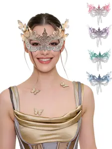 Halloween Lace Masquerade Masks for Women - 1920s Butterfly Antique Mask for Men Carnival Party Mardi Gras Party