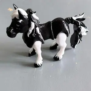 Wiggle Paint Horse - Black and White Toy Horse with Detailed Mane and Tail