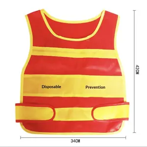 Firefighter Role Play Reflective Vest Jacket, Kids Fireman Officer Performance Costume, Safety Gear for Pretend Play
