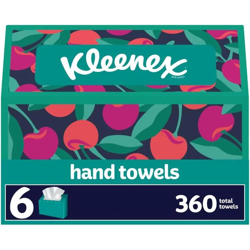Absorbent Fragrance-Free Single-Use Unscented Disposable Paper Hand Towels with Dry-Touch Fibers, 6 Boxes (60 Towels per Box), 360 Total Tissues (Packaging May Vary)
