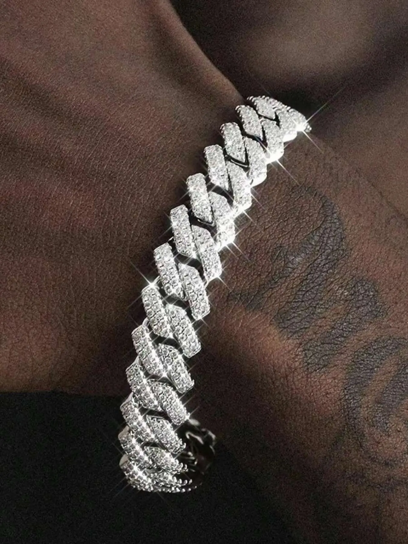 Shiny Cuban Link Bracelet, Diamond Miami Cuban Chain Bracelet, Crystal Gold Silver Iced Out Bracelet, Crystal Bracelets, Beautiful Bracelets, Hip Hop Jewelry Gift For Men And Women