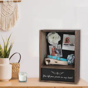 Pet Memorial Shadow Box, Memorial Gift Frame Pet Urn for Ashes Display Case for Dogs & Cats Remembrance Memory Keepsake -MK1077A