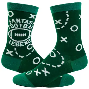 Youth Fantasy Football Legend Socks Funny Nerdy Sports Team Graphic Footwear Funny Graphic Socks Comfortable Fitted Spandex Cotton