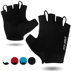 Men's Women's Padded Half Finger Cycling Bike Gloves-ST1905-Black
