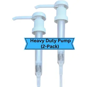 Heavy Duty Pump Dispenser for Gallon Jugs (27cc/2-Pack) Leak Proof Pump Dispenser for Shampoo, Laundry Detergent, Liquid, Water, Popcorn Butter, Snow Cone Syrup, Oils, 1 Gallon Pump Dispenser BPA-Free