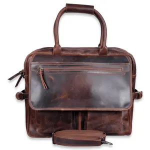Denali Navigator Vintage Leather Large Messenger Bag Computer Bag