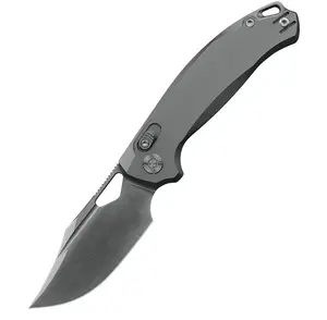 KUNWU Django Orange Peel Titanium Satin EDC Knife