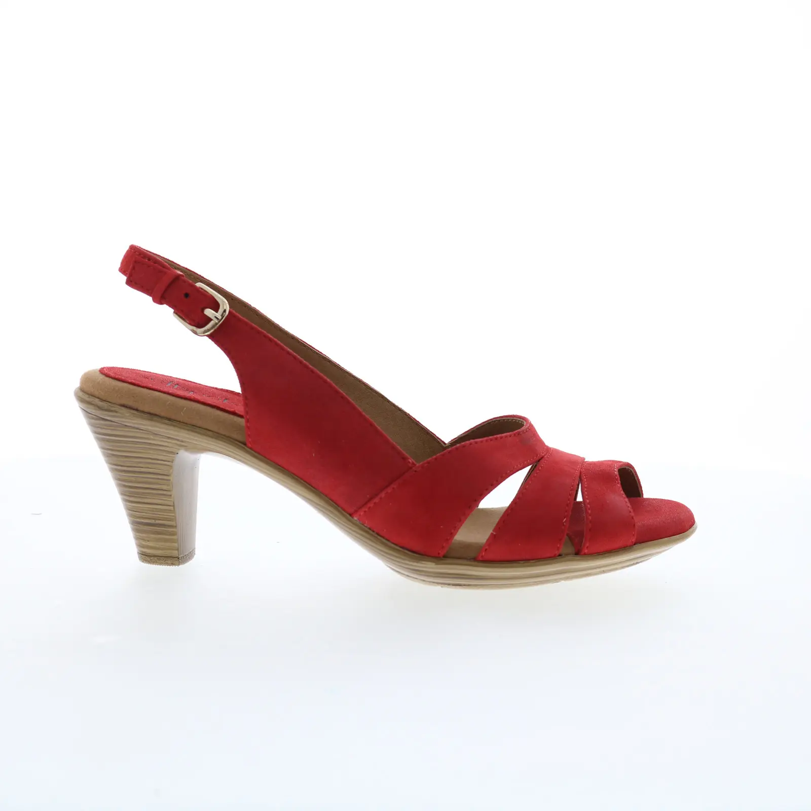 Softspots Neima 7306522 Womens Red Nubuck Heeled Sandals Shoes