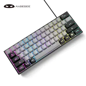 MageGee Mini 60% Gaming Keyboard, RGB Backlit 61 Key Ultra-Compact Keyboard, TS91 Ergonomic Waterproof Mechanical Feeling Office Computer Keyboard for PC, MAC, PS4, Xbox ONE Gamer