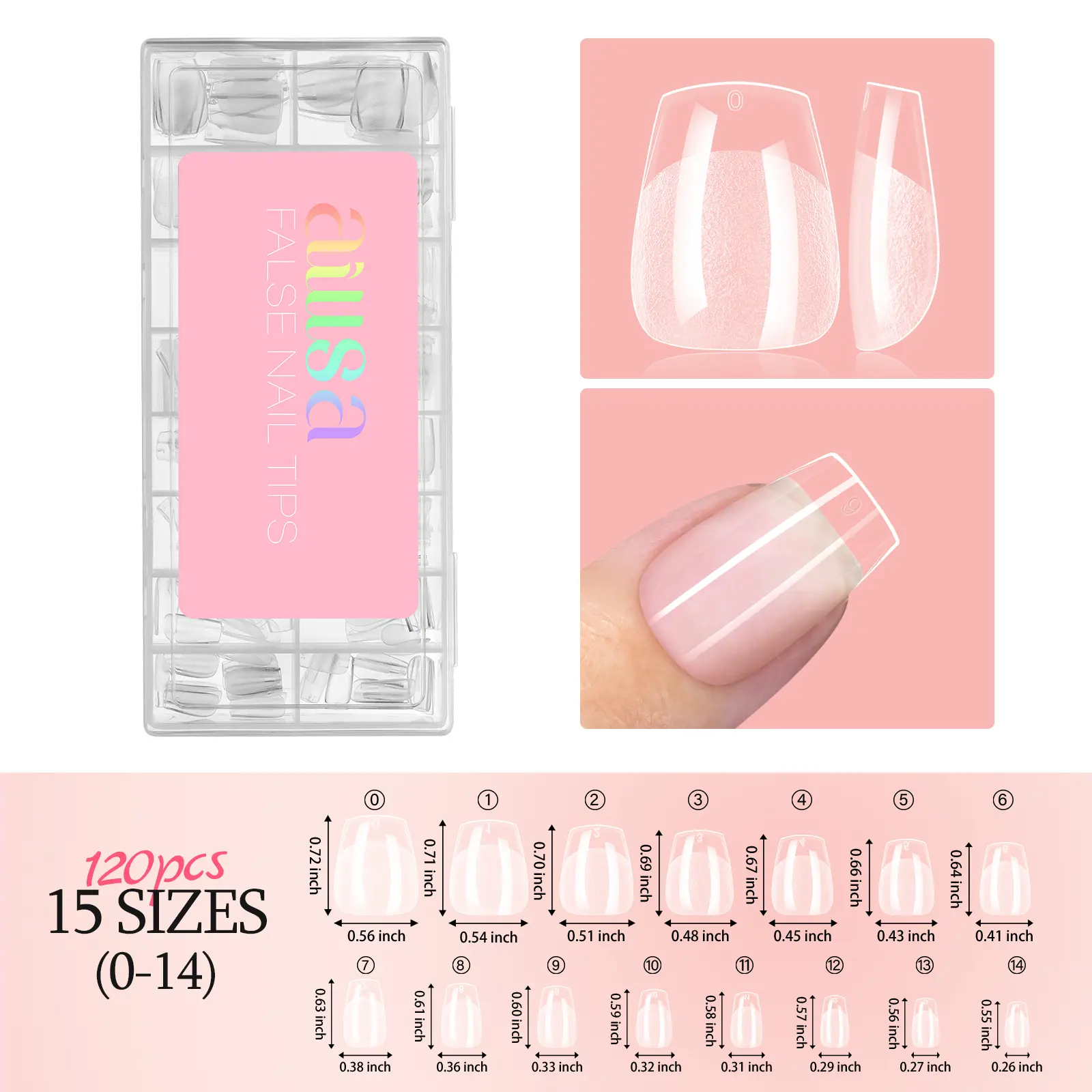 AILLSA Short Square Nail Tips Full Cover Clear NailTips Acrylic Pre-Filed Fake Press on for Extension Home DIY Salon Manicure 216PCS 12 Sizes AILLSA Short Square Nail Tips Full Cover Clear NailTips Acrylic Pre-Filed Fake Press on for Extension Home DIY Salon Manicure 216PCS 12 Sizes