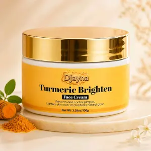Djayna Turmeric Brighten Face Cream 3.38oz/100g Moisturizer for Pimple Control- Hydrate with Natural Glow - Moisture