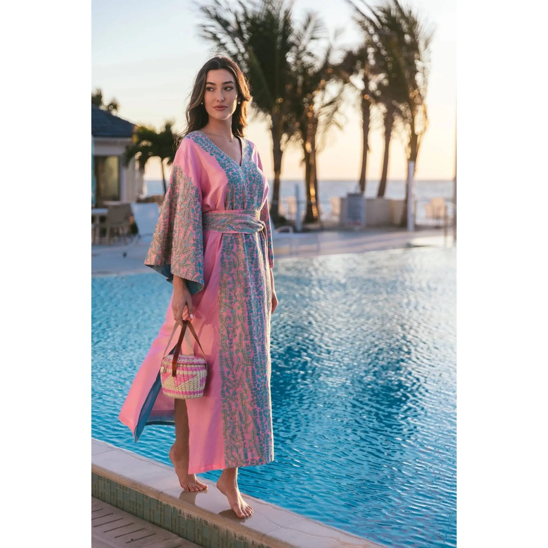 SS Kaftan | Begonia Pink / Robins Egg